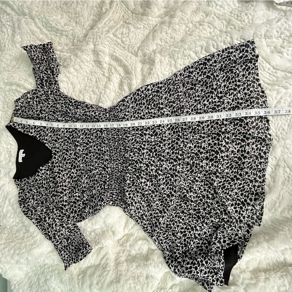 Maison d’Amelie Paris Black and White Leopard Print Ruffle Tier Dress - Picture 9 of 12